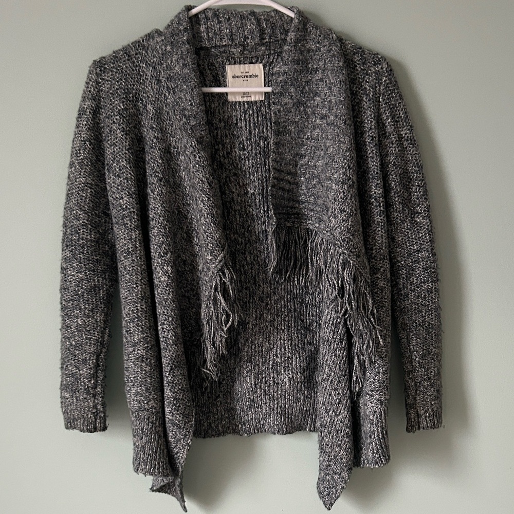 Abercrombie Kids Cowl Neck Fringe Cardigan, Size 11/12, Excellent Condition